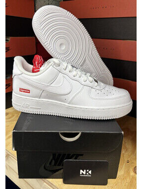 Supreme x Nike Air Force 1 Low 'Box Logo - White' CU9225-100 MEN SIZES 11